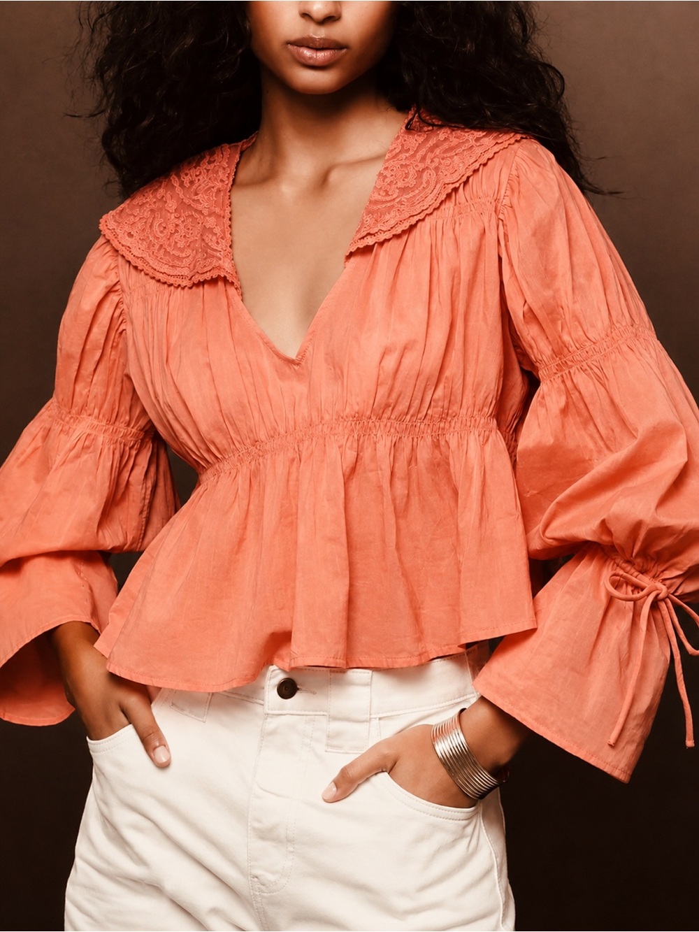 NWT Anthropologie Collared Babydoll Blouse